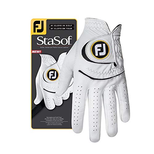 FootJoy Men’s StaSof Golf Glove White X-Large, Worn on Left Hand
