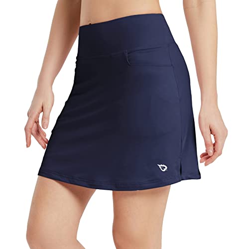 BALEAF Women’s 16” Golf Skirts High Waisted Tennis Athletic Running Workout Active Skorts with Pockets Navy Medium