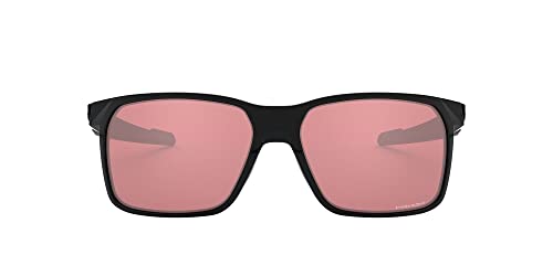 Oakley Men’s OO9460 Portal X Rectangular Sunglasses, Polished Black/Prizm Dark Golf, 59 mm