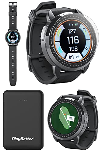 Bushnell iON Elite (Black) Golf GPS Watch – Color Touchscreen Smartwatch with 12+ Hours Battery Life, 38K Courses & Slope Distances – Bundle with iON Elite Screen Protectors & Charger