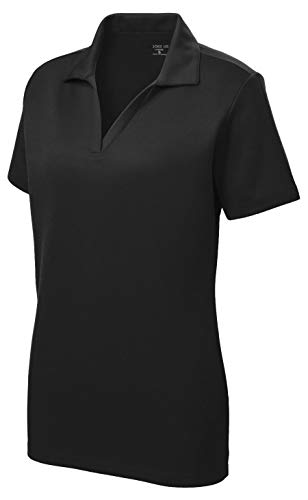 Women’s Dri-Equip Short Sleeve Racer Mesh women’s polo shirts L-Black
