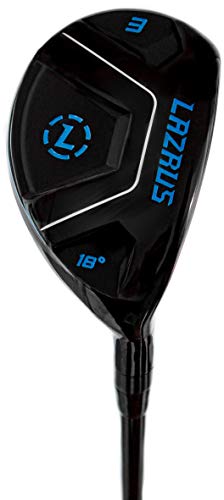 LAZRUS GOLF Premium Hybrid Golf Clubs for Men – 2,3,4,5,6,7,8,9,PW Right Hand & Left Hand Single Club, Graphite Shafts, Regular Flex (Black Right Hand, 3, RH, Black Single)