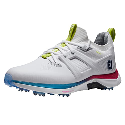 FootJoy Men’s Hyperflex Carbon Golf Shoe, White/Blue/Pink, 10