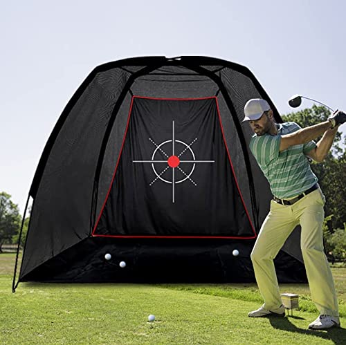 Golf Practice Hitting Nets for Backyard Driving Indoor Use Heavy Duty Practice Golf Driving Pitching Nets for Backyard Premium Portable Golfing Ball Netting Cages with Frame and Target 6×8 FT