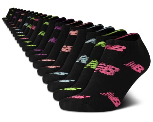 New Balance Women?s Athletic Socks ? Lightweight Low Cut Ankle Socks (20 Pack), Size Shoe Size: 4-10, Black Logo