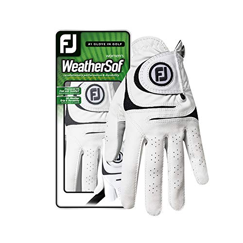 FootJoy Women’s WeatherSof Pair Golf Gloves, White, Medium