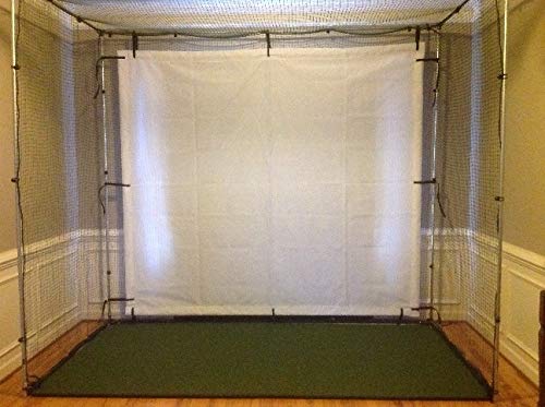 SPECTRUM GOLF SIMULATORS Golf Cage 10 x 10 x 5 3/4 inch with Golf cage net and Golf Screen