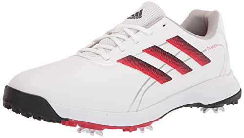 adidas Men’s Traxion LITE MAX Wide Golf Shoes, Footwear White/Core Black/Vivid Red, 10