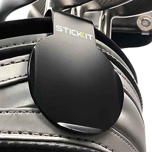 STICKIT Golf Bag Metal Landing Pad I Metal Bag Clip for Quick and Easy Use of Magnetic Golf Gear & Accessories with Convenient Positioning on Your Golf Bag