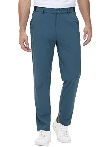 TBMPOY Mens Stretch Golf Pants Lightweight Quick Dry Casual Work Pant with 3 Pockets Stone Blue 36
