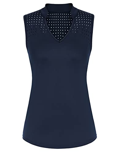 JACK SMITH Womens Golf Shirt Sleeveless Dry Fit Tennis Polo Workout Tank Top Navy XL JS0323S23