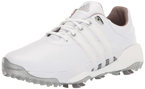 adidas Men’s TOUR360 22 Golf Shoes, Footwear White/Footwear White/Silver Metallic, 11