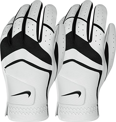 Nike Men’s Dura Feel Golf Glove (2-Pack) (White), Medium, Left Hand