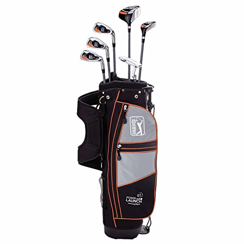 PGA TOUR GS1 Series Junior 10-Piece Golf Club Set, XL, Orange, Right Handed, Ages 13-17 Years, Height Range 62″ – 70″, Golf Games for Home, Outdoor Play Equipment