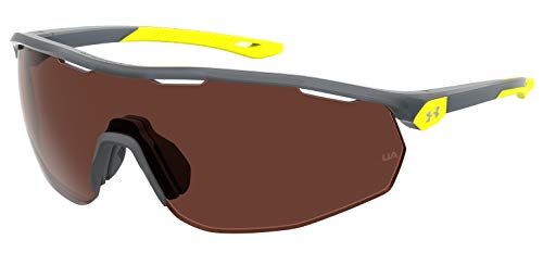 Under Armour Men’s UA 0003/G/S Special Shape Sunglasses, Grey Fluorescent/Polarized Brown, 99mm, 1mm