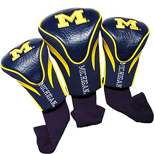Team Golf NCAA Michigan Wolverines 3 Pack Contour Headcover,Yellow