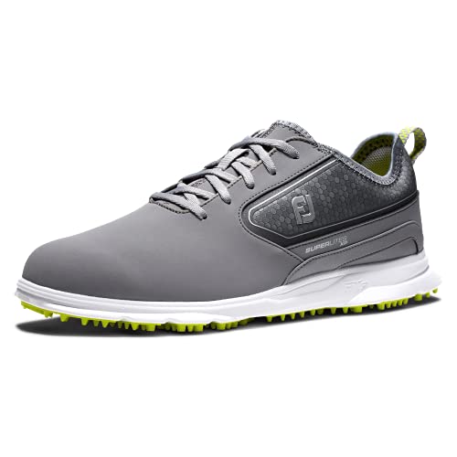 FootJoy Men’s Superlites XP Golf Shoe, Grey/Lime, 10