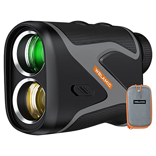 1100 Yards Golf Rangefinder with Slope, WBLAMIC Type-C Recharging Golf Range Finder for Golf & Hunting with Flag Pole Lock Vibration, 6X Magnification, ±1 Yard Accuracy, External Slope Switch