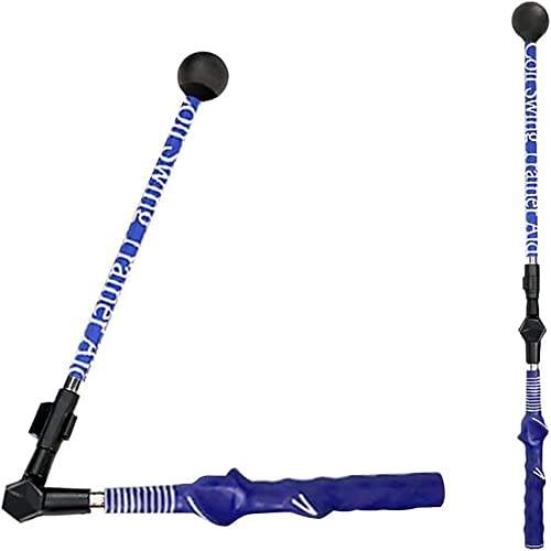 CHERRY QUIN CREATIVE BETTER LIFE Golf Swing Trainer, Golf Swing Master Golf Training Aid to Improve Hinge, Forearm Rotation, Shoulder Turn,Angle Adjustable Golf Swing Trainer Aid Stick(Blue)