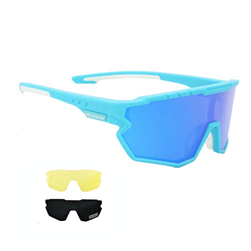 GIEADUN Sports Sunglasses Cycling Glasses Polarized Cycling, Baseball,Fishing, Ski Running,Golf (blue)