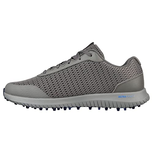 Skechers Men’s Max Fairway 3 Arch Fit Spikeless Golf Shoe Sneaker, Charcoal/Navy, 10.5