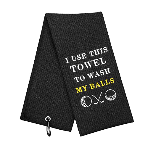 Artpreti Funny Golf Towel, Embroidered Golf Towels for Golf Bags with Clip, Golf Gifts for Men Dad, Birthday Gifts for Husband Boyfriend, Joke and Fan More