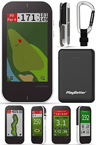 Garmin Approach G80 Handheld Golf GPS + Launch Monitor Radar Bundle | PlayBetter Portable Charger, Cart/Trolley Mount & Carabiner Clip | 41,000 Courses, PinPointer | 010-01914-00