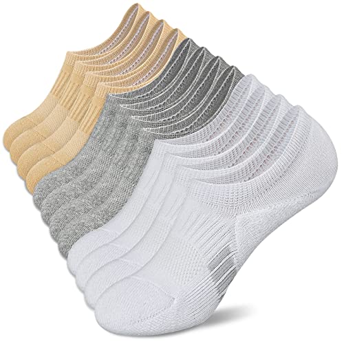 Amutost No Show Socks Womens Athletic cushion Ankle Footies Low Cut Socks 5-6 Pair