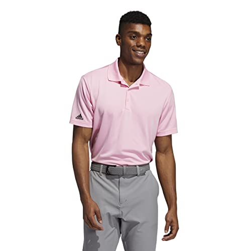 adidas Golf Men’s Performance Primegreen Polo Shirt, Light Pink, Large