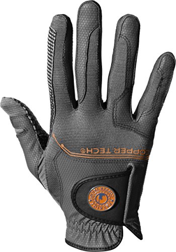 Copper Tech Gloves Men’s COPCOMBICHGYMR Golf Glove with Spider Tacky Grip, One Size, Charcoal/Gray