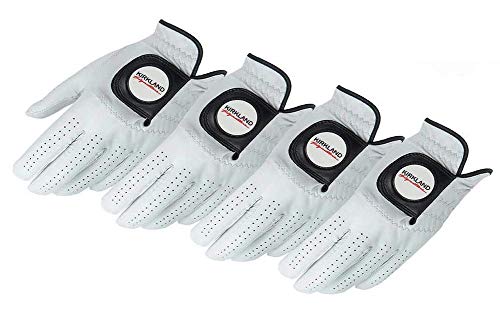 KIRKLAND SIGNATURE Golf Gloves Premium Cabretta Leather, Medium, 4 Pack