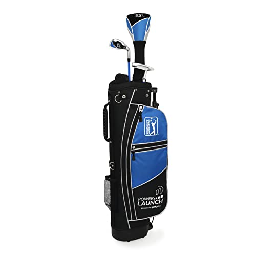 PGA Tour GS1 Series Blue 6-Piece Kids Golf Club Set| Golf Clubs & Sets for Heights 56-62 in| The Complete Golf Club Set with Driver, 7 Iron & Putter| Kids Golf Clubs 9-12| Young Men & Women Golf Clubs