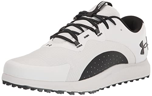 Under Armour Men’s Charged Draw 2 Spikeless Cleat Golf Shoe, (100) White/Black/Black, 10.5
