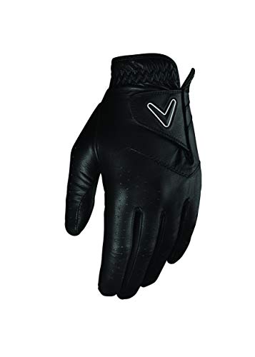 Callaway Golf Opti Color Men’s Golf Glove (Worn on Left Hand, Medium/Large, Black, Single Glove)