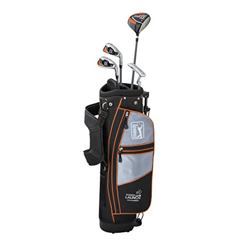PGA TOUR GS1 Series Junior 7-Piece Golf Club Set, XL, Orange, Right Handed, Ages 12-17 Years, Height Range 62″ – 70″, Golf Games for Home, Kids Outdoor Play Equipment