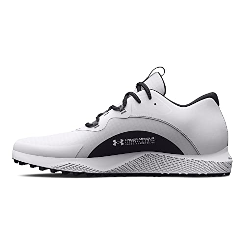 Under Armour Men’s Charged Draw 2 Spikeless Cleat Golf Shoe, (100) White/Black/Black, 12