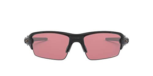 Oakley Men’s OO9271 Flak 2.0 Low Bridge Fit Rectangular Sunglasses, Polished Black/Prizm Dark Golf, 61 mm