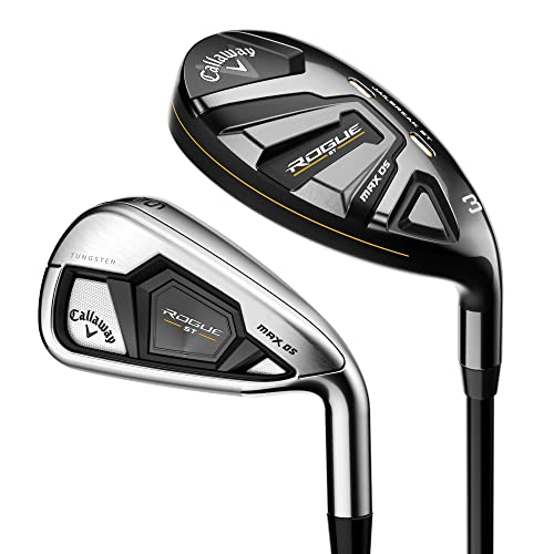 Callaway Golf Rogue ST Max OS Hybrid Iron Combo Set (Right Hand, Graphite Shaft, Regular Flex, 4H, 5H, 6IR – PW, Set of 7 Clubs)