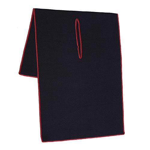 Mile High Life | Pro Tour Caddy Towel | 17” x 40” with 8” Center Slit | Premium Microfiber Waffle Texture (Black Red)