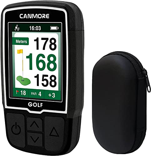 CANMORE HG200 Golf GPS Handheld & Case (Black) – Full Color Display with 40,000+ Essential Golf Course Data and Score Sheet – Water Resistant
