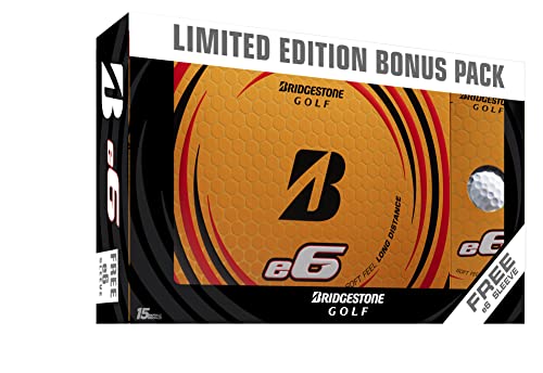 Bridgestone Golf 2021 e6 Bonus Pack White/Free Sleeve Golf Balls