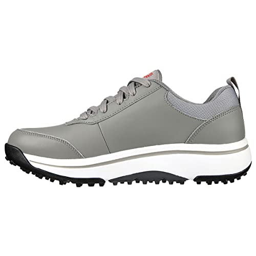 Skechers Men’s Go Arch Fit Set Up Waterproof Golf Shoe Sneaker, Gray/Red, 10.5