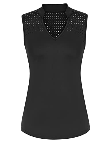 JACK SMITH Womens Golf Shirt Sleeveless Dry Fit Tennis Polo Workout Tank Top Black M JS0323S23