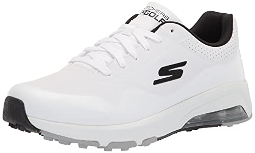 Skechers Men’s Go Skech-Air Dos Relaxed Fit Golf Shoe, White/Black, 9.5