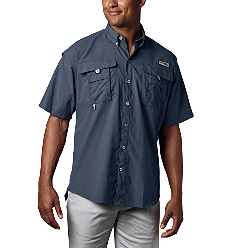 Columbia Men’s Bahama II UPF 30 Short Sleeve PFG Fishing Shirt, Collegiate Navy, 4X