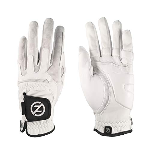 Zero Friction Ultra Feel Cabretta Leather Golf Glove, White, LH, Universal-Fit