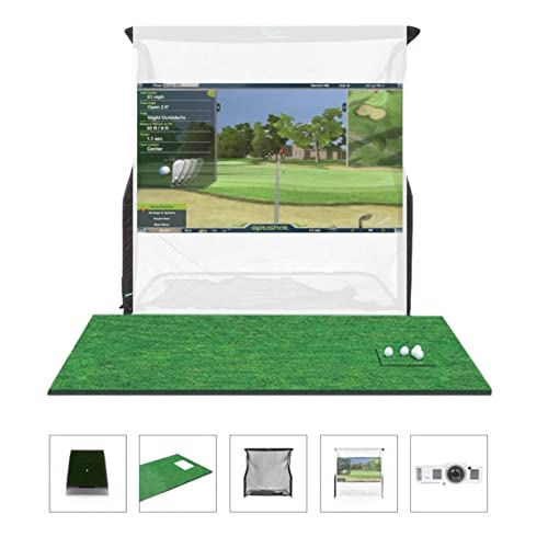 OptiShot2 Golf Simulator for Home with Upgraded Pro Series Net Return, Impact Screen, Projector, and Stance Mat (Golf-in-A-Box 3)