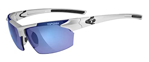 Tifosi Jet 0210400677 Wrap Sunglasses,Metallic Silver Frame/Smoke Blue Lens,One Size