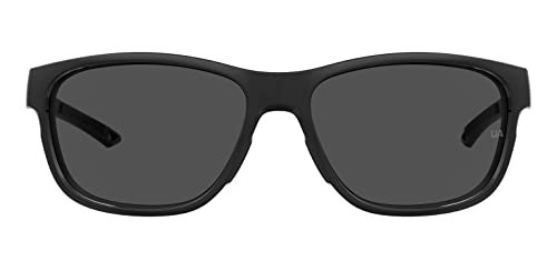 Under Armour UA Undeniable Oval Sunglasses, Shiny Black, 61mm, 15mm