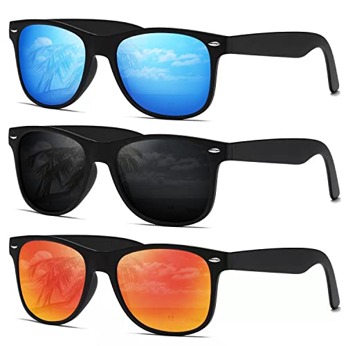 DEMIKOS Sunglasses Men Polarized Sunglasses for Mens Womens Retro Mirror Lens for Driving Fishing UV400 Protection